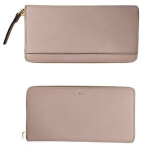 Kate Spade Light Pink Zip Around Wallet Leather Pre-Owned